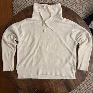 White Cowl Neck Sweater by Pale Sky, Medium